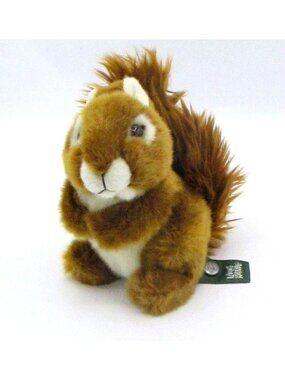 Living Nature Red Squirrel Plush Soft Realistic Stuffed  Fluffy Tail           8